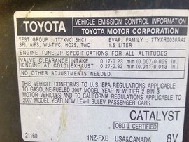 2007 TOYOTA PRIUS, GRAY, 1.5L, AT,  Z25193